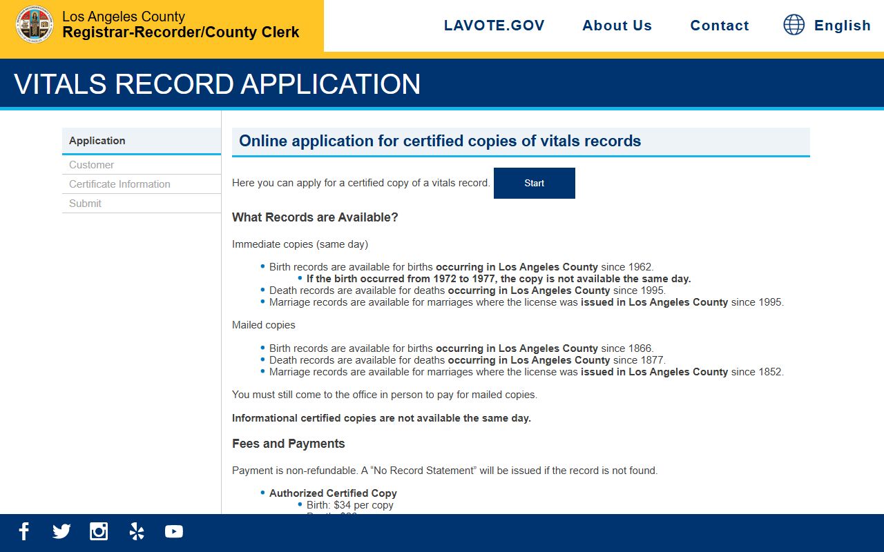 Los Angeles County online application portal